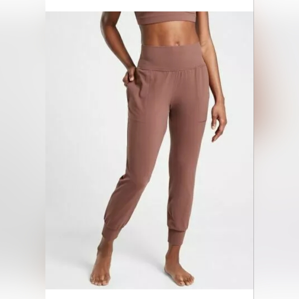 Athleta Mauve Brown High-Waist Jogger Leggings